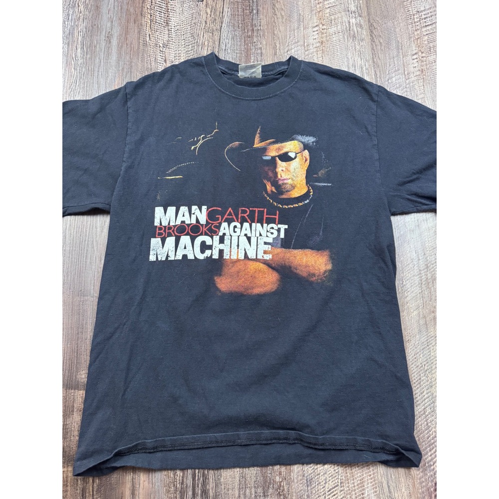 Garth Brooks Man Against Machine 2015 Tour Shirt Trisha Yearwood Black Mens Med